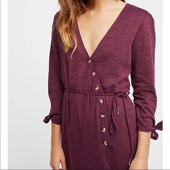 NWOT Free People Plum Dress - Picture 3 of 4
